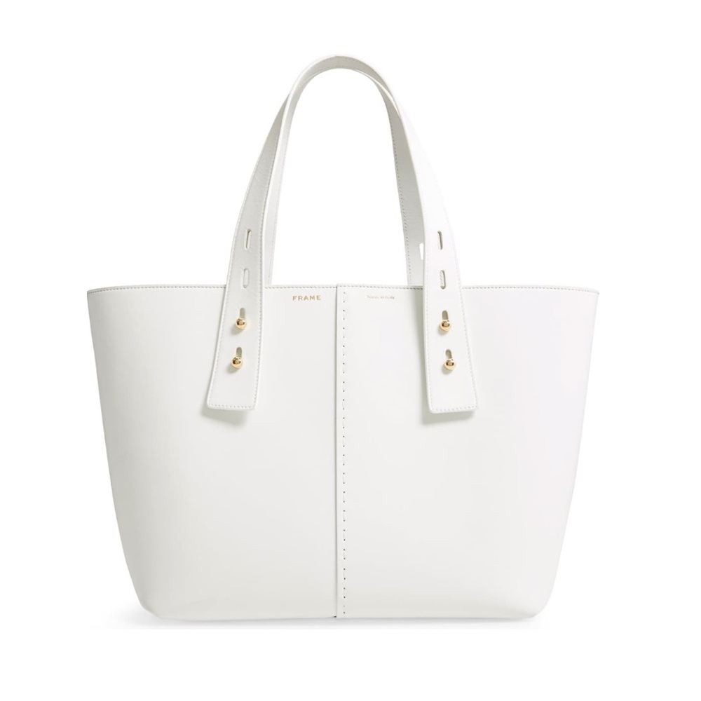 Frame Les Second Medium White Leather Tote
